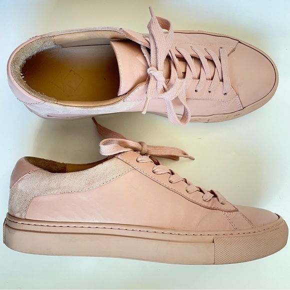 Koio Collective Capri Fiore Low-Top Sneakers Pink Leather Made in Italy 38 8 - Picture 1 of 8